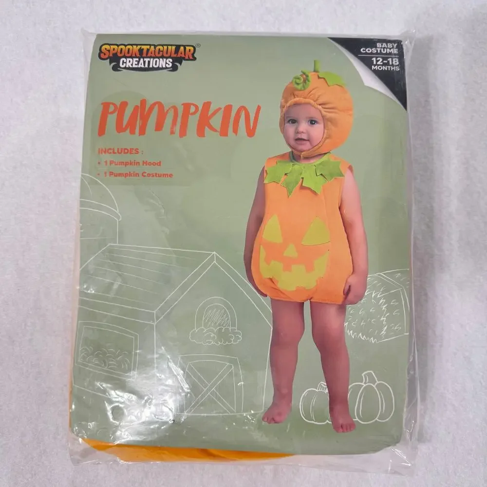 Spooktacular Creations Pumpkin Costume Size 12-18 Months